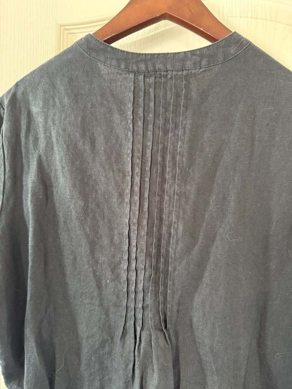 100% European Linen Short Sleeve Swing Dress, - Picture 6 of 7